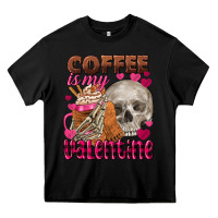 Black Coffee is my Valentine skull Heavy Core Tee - FaDigitalArtStudio