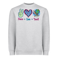 Heather Grey Peace Love Teach Heavyweight Sweatshirt - Jasminsmagicworld
