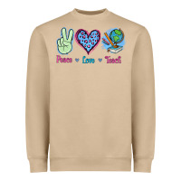 Mushroom Peace Love Teach Heavyweight Sweatshirt - Jasminsmagicworld