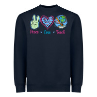 Navy Peace Love Teach Heavyweight Sweatshirt - Jasminsmagicworld
