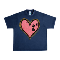 Navy Pink Glitter Heart Urban Heavy Tee - Jasminsmagicworld