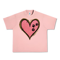 Salmon Pink Glitter Heart Urban Heavy Tee - Jasminsmagicworld