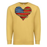 Antique Gold american leopard brushstroke heart Premium Sweatshirt - Jasminsmagicworld