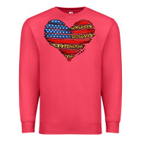 American Leopard Brushstroke Heart Premium Sweatshirt | Teevron