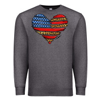 Charcoal Heather american leopard brushstroke heart Premium Sweatshirt - Jasminsmagicworld