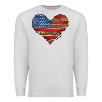 Dove Grey american leopard brushstroke heart Premium Sweatshirt - Jasminsmagicworld