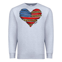 Heather Grey american leopard brushstroke heart Premium Sweatshirt - Jasminsmagicworld