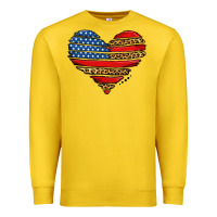Lemon american leopard brushstroke heart Premium Sweatshirt - Jasminsmagicworld