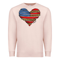 Pale Pink american leopard brushstroke heart Premium Sweatshirt - Jasminsmagicworld