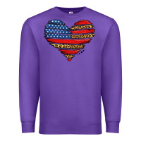 Purple american leopard brushstroke heart Premium Sweatshirt - Jasminsmagicworld
