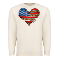 Sandshell american leopard brushstroke heart Premium Sweatshirt - Jasminsmagicworld