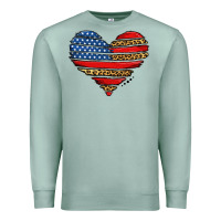 Seafoam american leopard brushstroke heart Premium Sweatshirt - Jasminsmagicworld