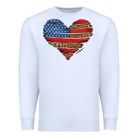White american leopard brushstroke heart Premium Sweatshirt - Jasminsmagicworld