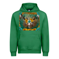 Emerald boho bullskull Urban Hoodie - RanaPortraitStore