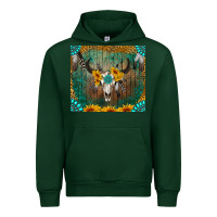 Foreset Green boho bullskull Urban Hoodie - RanaPortraitStore