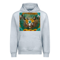 Heather Grey boho bullskull Urban Hoodie - RanaPortraitStore
