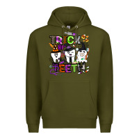 Army Green trick or teeth Premium Hoodie - BarkalooDesign