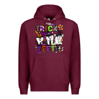 Burgundy trick or teeth Premium Hoodie - BarkalooDesign