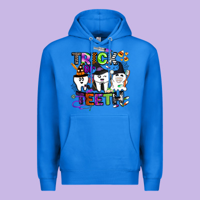 Trick Or Teeth Premium Hoodie Designed By Barkaloodesign