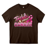 Chocolate Brown Tackle cancer Football Heavy Core Tee - FaDigitalArtStudio