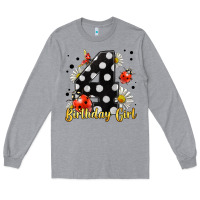 Heather Grey ladybug birthday girl age 4 Long Sleeve Tee - LillyAllenDesigns