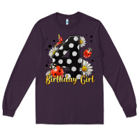 Plum ladybug birthday girl age 4 Long Sleeve Tee - LillyAllenDesigns