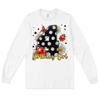 White ladybug birthday girl age 4 Long Sleeve Tee - LillyAllenDesigns