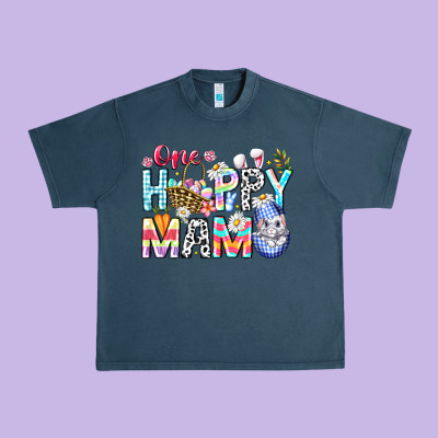 One Happy Mama Easter Bunny Urban Heavy Tee Designed By Cowhidedigitalart