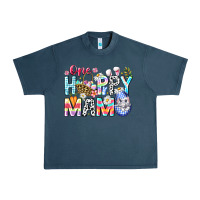 Midnight Navy One Happy Mama Easter Bunny Urban Heavy Tee - CowhideDigitalArt
