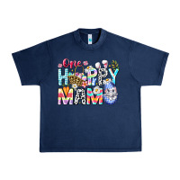 Navy One Happy Mama Easter Bunny Urban Heavy Tee - CowhideDigitalArt
