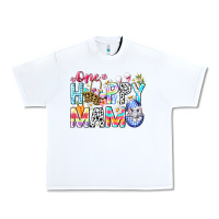 White One Happy Mama Easter Bunny Urban Heavy Tee - CowhideDigitalArt