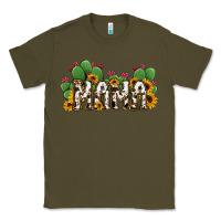 Army Green Cactus Cowhide Sunflower Mama and Mini Set Classic Tee - Jasminsmagicworld
