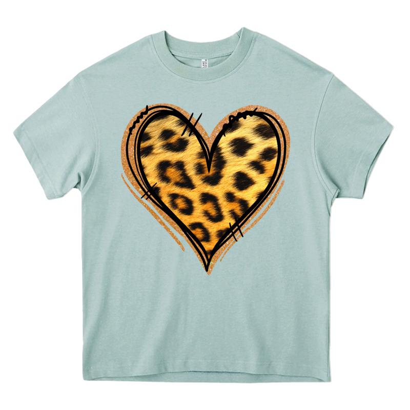Gold Glitter Leopard Heart Heavy Core Tee by Jasminsmagicworld | Teevron