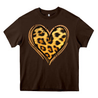 Chocolate Brown gold glitter leopard heart Heavy Core Tee - Jasminsmagicworld