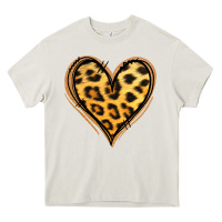 Cream gold glitter leopard heart Heavy Core Tee - Jasminsmagicworld