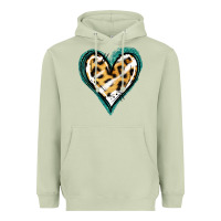 Matcha Glitter Leopard Heart Heavyweight Hoodie - Jasminsmagicworld