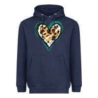 Navy Glitter Leopard Heart Heavyweight Hoodie - Jasminsmagicworld