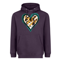 Plum Glitter Leopard Heart Heavyweight Hoodie - Jasminsmagicworld