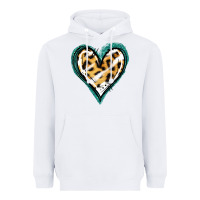 White Glitter Leopard Heart Heavyweight Hoodie - Jasminsmagicworld