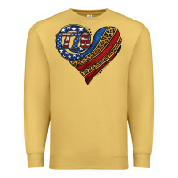 Antique Gold american western leopard flag heart Premium Sweatshirt - Jasminsmagicworld