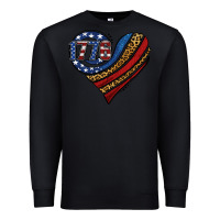 Black american western leopard flag heart Premium Sweatshirt - Jasminsmagicworld
