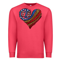 Cardinal american western leopard flag heart Premium Sweatshirt - Jasminsmagicworld