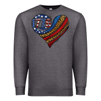 Charcoal Heather american western leopard flag heart Premium Sweatshirt - Jasminsmagicworld