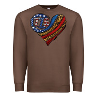 Chestnut american western leopard flag heart Premium Sweatshirt - Jasminsmagicworld
