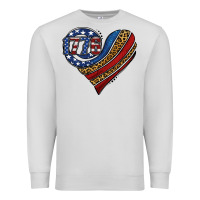 Dove Grey american western leopard flag heart Premium Sweatshirt - Jasminsmagicworld