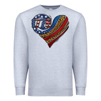 Heather Grey american western leopard flag heart Premium Sweatshirt - Jasminsmagicworld