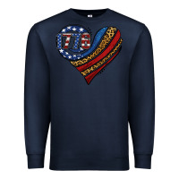 Navy american western leopard flag heart Premium Sweatshirt - Jasminsmagicworld