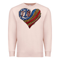 Pale Pink american western leopard flag heart Premium Sweatshirt - Jasminsmagicworld
