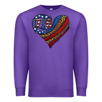 Purple american western leopard flag heart Premium Sweatshirt - Jasminsmagicworld