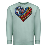 Seafoam american western leopard flag heart Premium Sweatshirt - Jasminsmagicworld